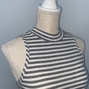 STRIPPED B FAMOUS #USA HALTER DRESS